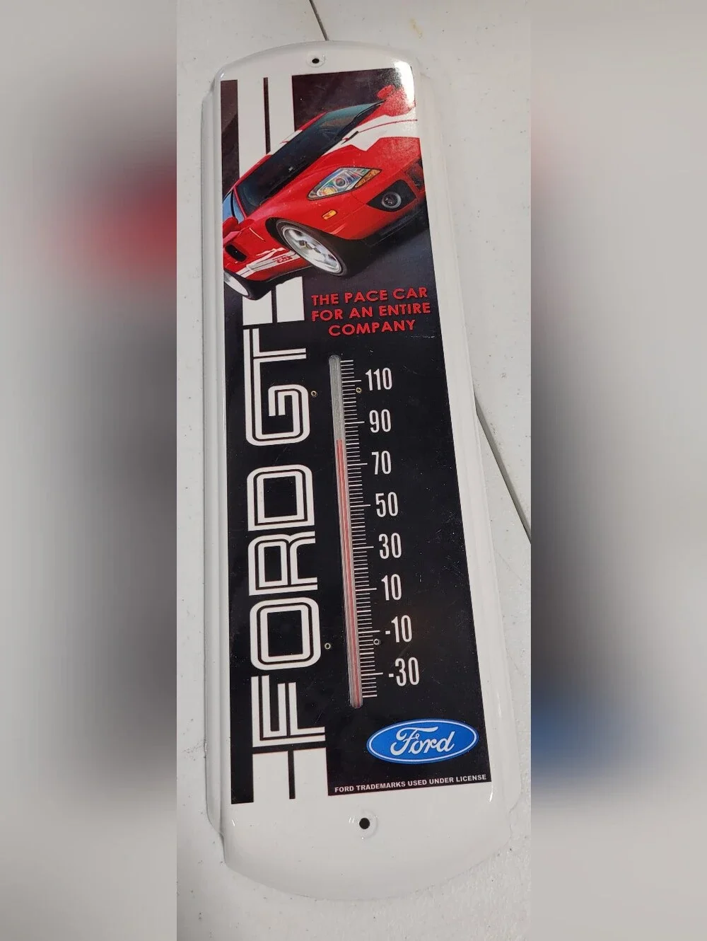 Ford Red and Black Pace Car Wall Thermometer Décor